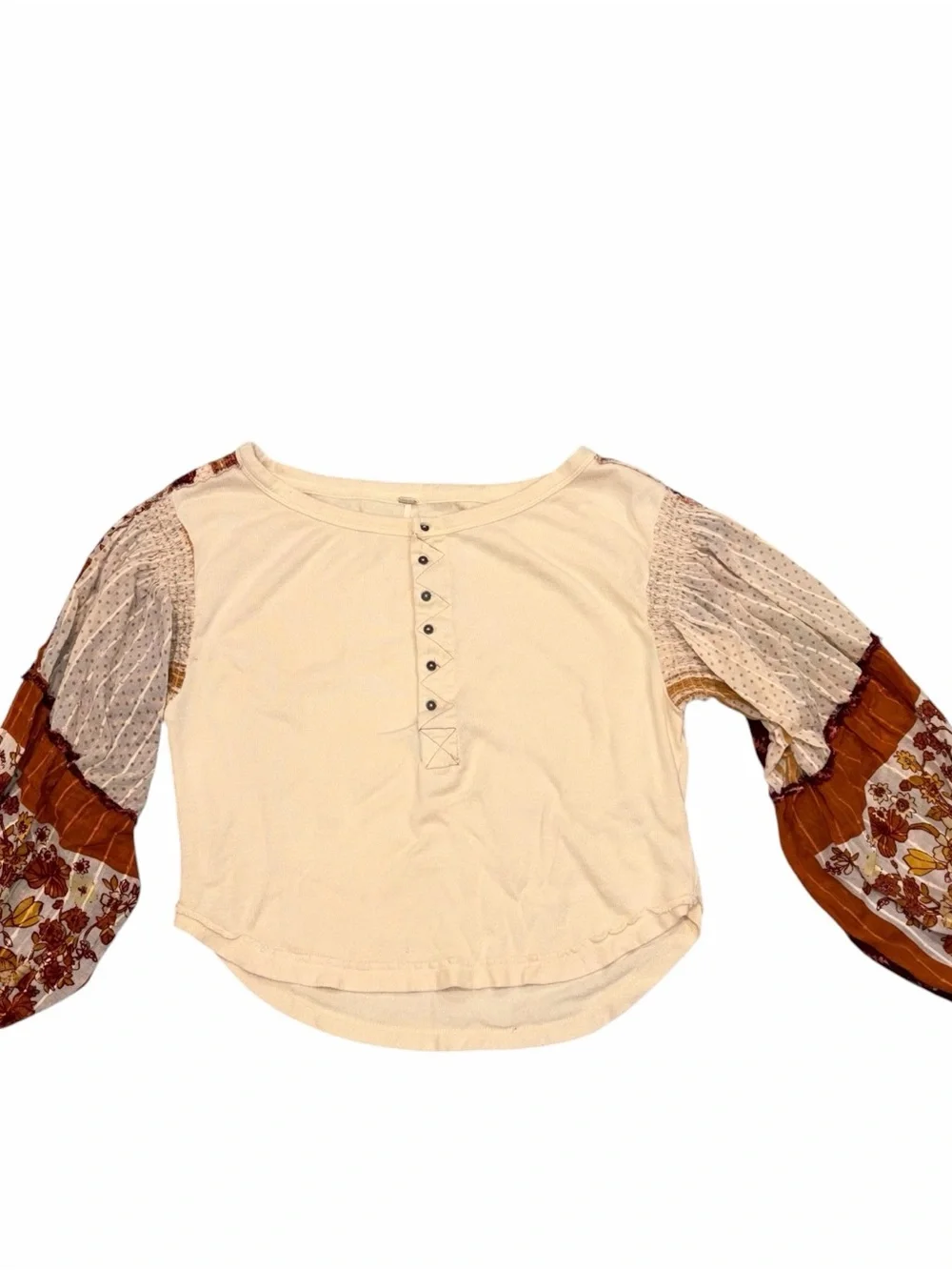 Free People Light Magic Long Sleeve Henley Tee Top Shirt size XS